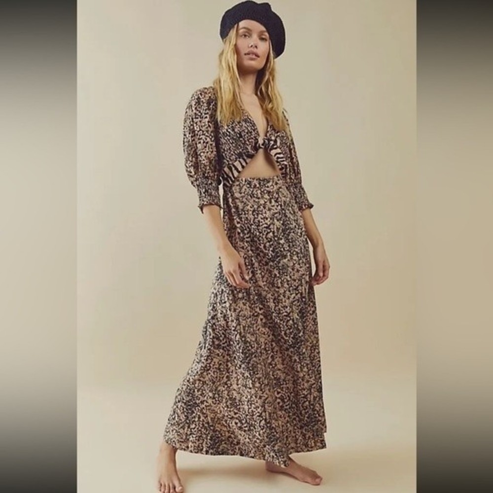 Free People String Of Hearts Printed MaxiDress SMALL.